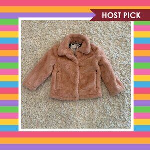 Urban Republic Girls’ Collection Rose Gold Faux Fur Teddy Overcoat (M)